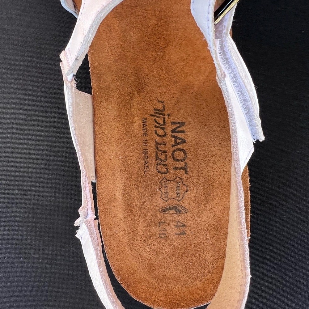 Naot White Tan  Sandals size 41 - Picture 6 of 6
